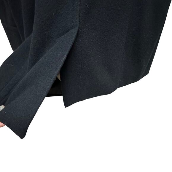 St John’s Bay Women’s Black Wool Blend Long Coat Button Front Size Large - Picture 6 of 7